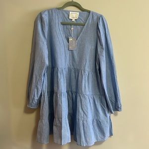 Sail to Sable Seer Sucker Tiered Dress